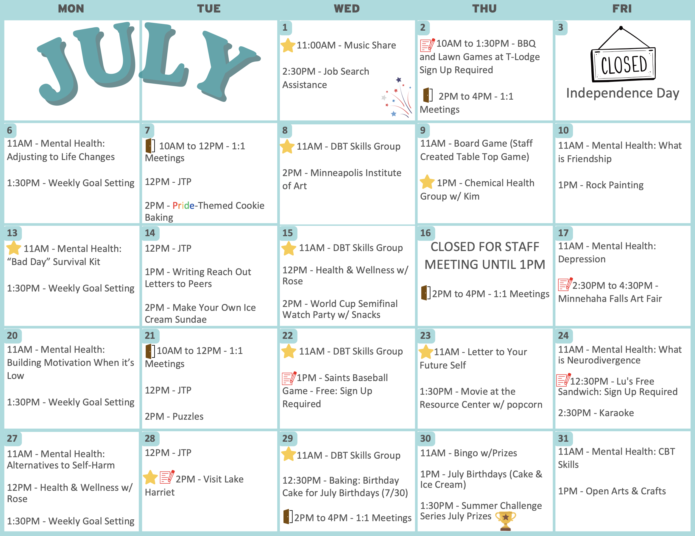 July Calendar 2026 Resource Center Calendar